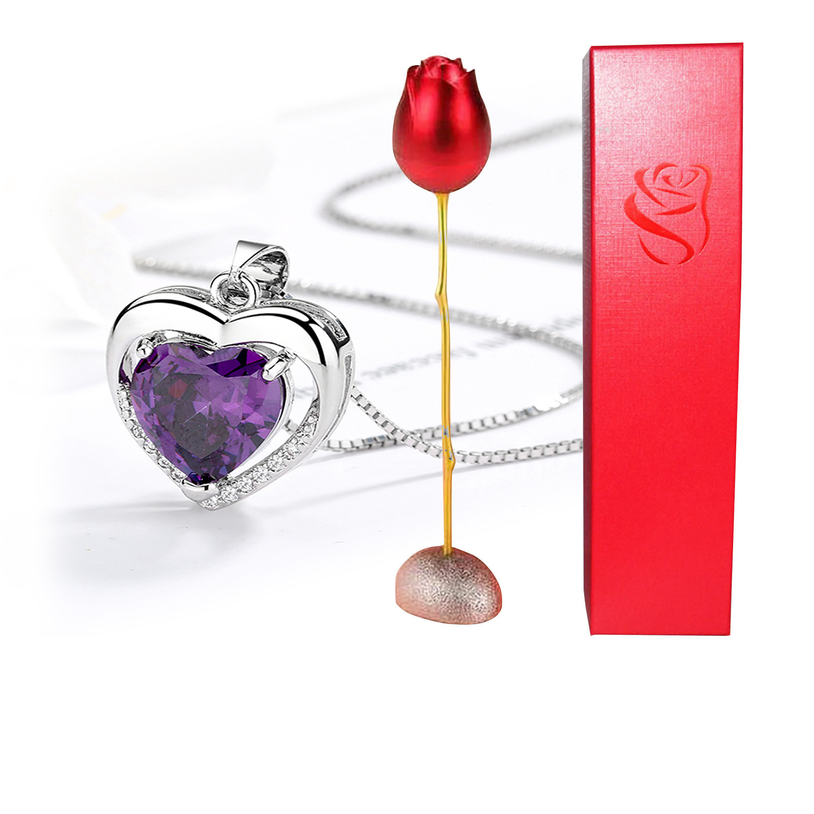 Rose and Pendant Gift Pack 12