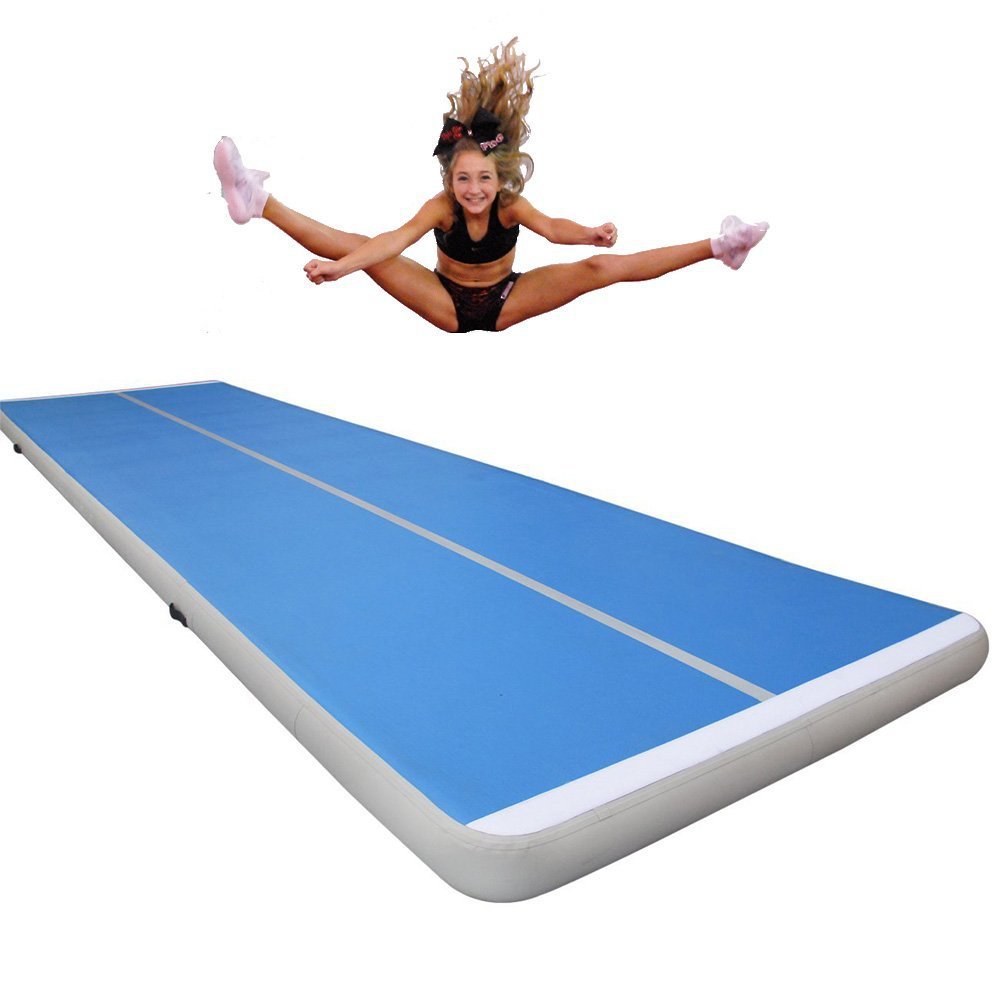girl jumping on gymnastics tumble track