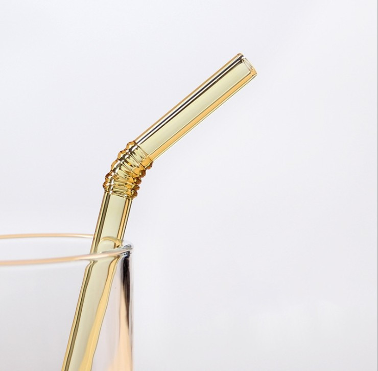 Glassic straws glass straw gold color