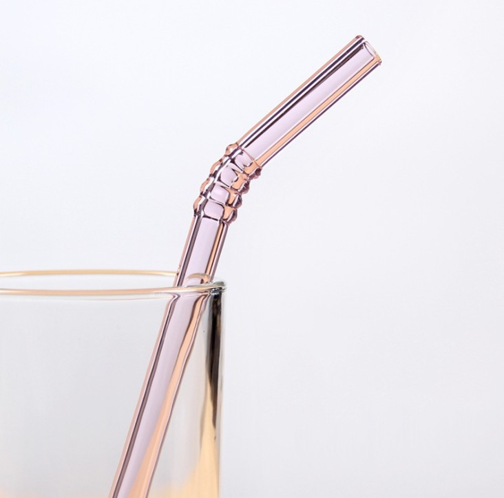 Glassic straws glass straw pink color