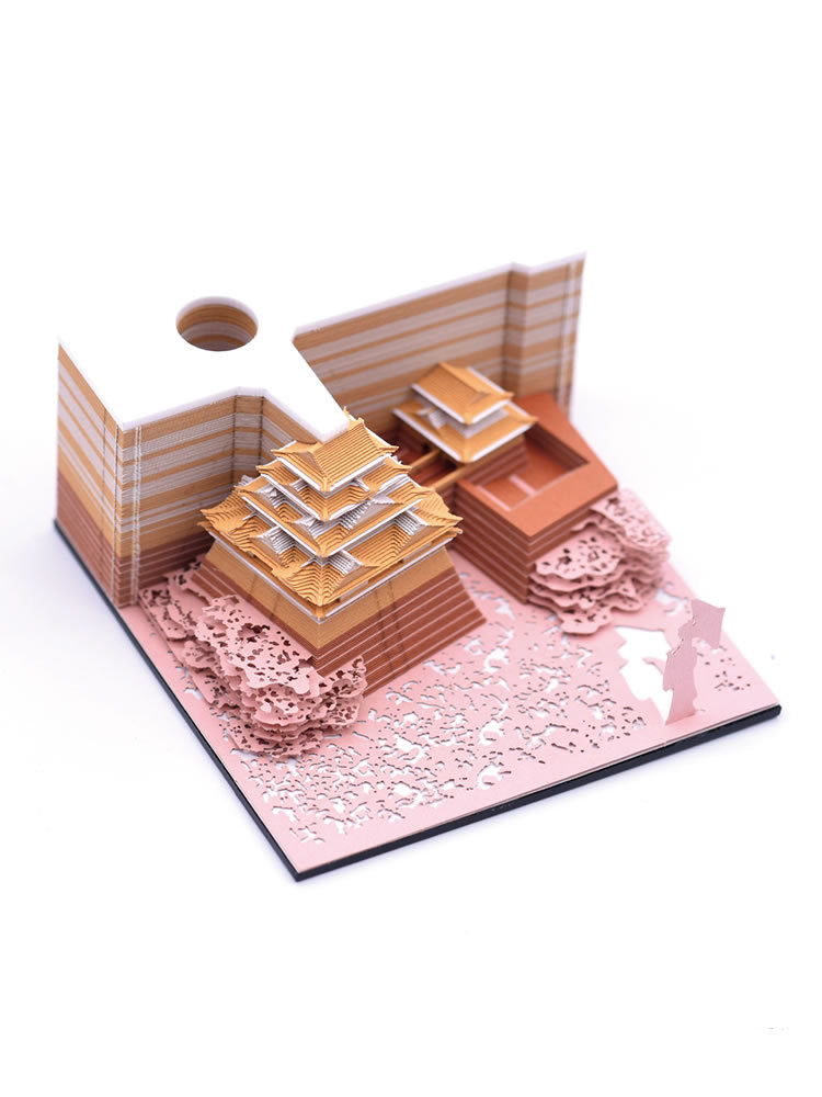 Architectural Wonders Memo Pad: Nagoya Castle Tenshukaku Paper Sculpture Model