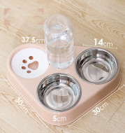 Dog Bowl Double Bowl Automatic Drinking Dog Food Bowl Rice Bowl