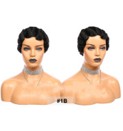 Ladies' Small Hair Band, Short Wig, Human Hair, Chopped, Machine Made