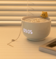 Alarm Clock Atmosphere Night Light Rechargeable LED Screen Bedside Wake Up Clock Adjustable Brightness Lamp