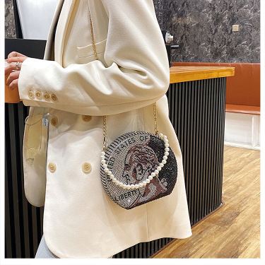 Diamond-studded Dollar Bag Full Diamond Dollar Shoulder Bag—2