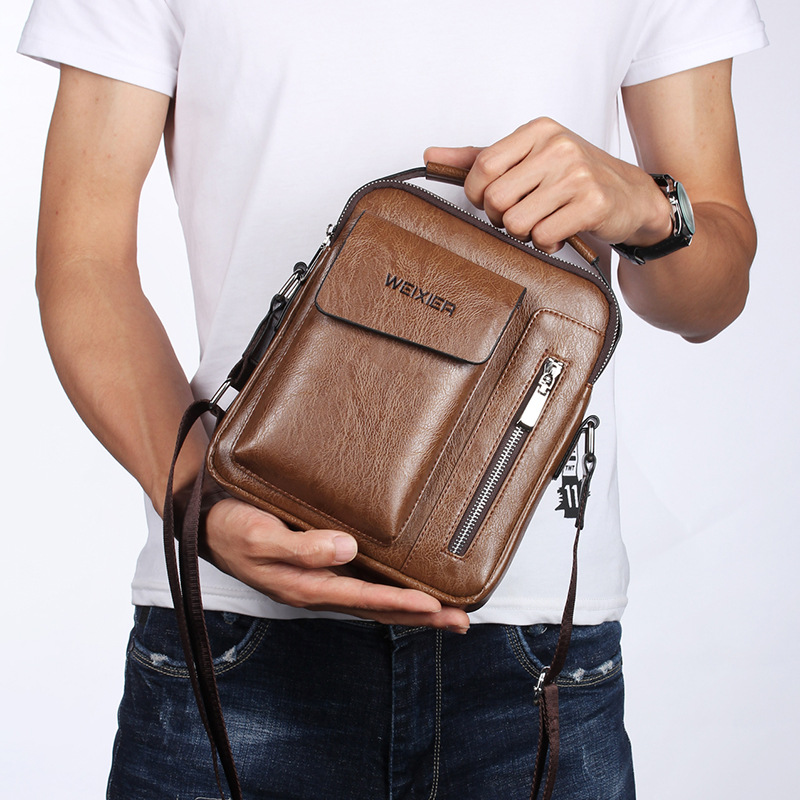 <ul> <li><strong>Material:</strong> PU leather</li> <li><strong>Lining:</strong> Polyester</li> <li><strong>Color Options:</strong> Black, dark brown, light brown</li> <li><strong>Size:</strong> Length 20cm, Width 6cm, Height 24cm</li> <li><strong>Features:</strong> Zipper pocket, telescopic handle, inner patch pocket</li> <li><strong>Style:</strong> Casual leisure</li> </ul>