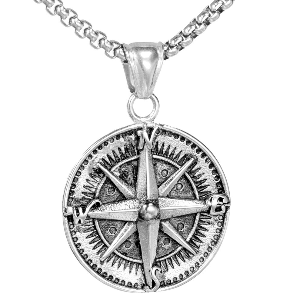 Vintage Stainless Steel Compass Pendant CJdropshipping