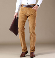 Explosive Style Straight Slim Stretch Casual Trousers Middle-Aged Plus Size Pants Business Wild Men's Corduroy Pants Trend