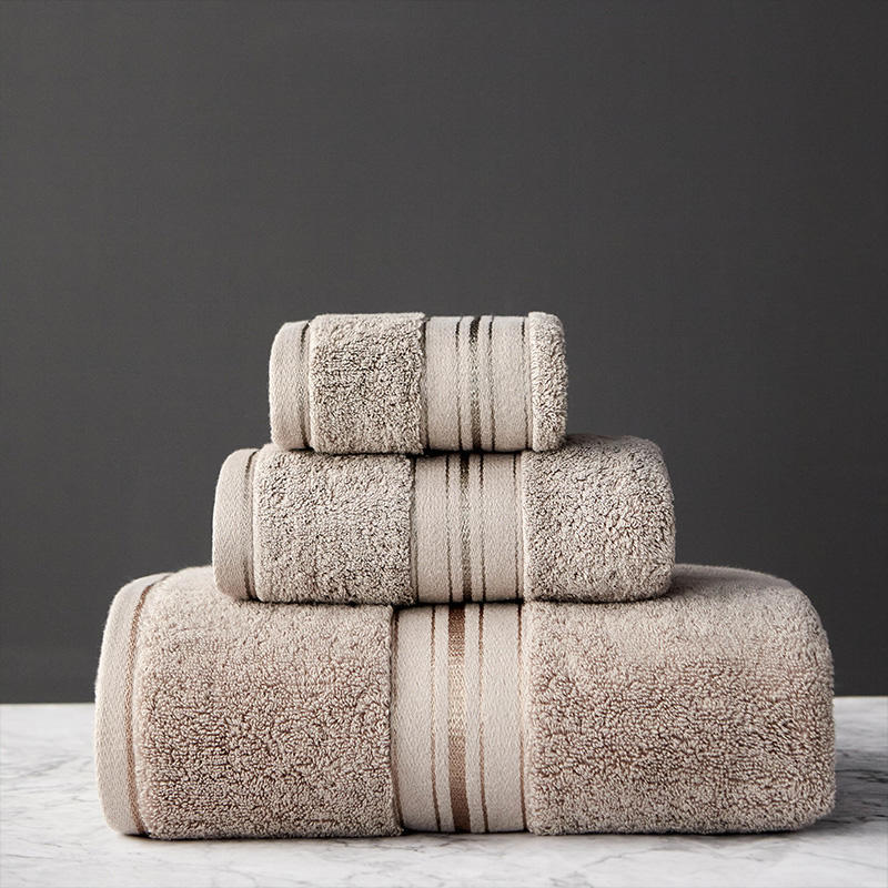 1617590032621 - Pure Color Thick Cotton Bath Towel Set Towel Set Increased Pure Cotton Beach Towel Beauty Salon Bath Towel