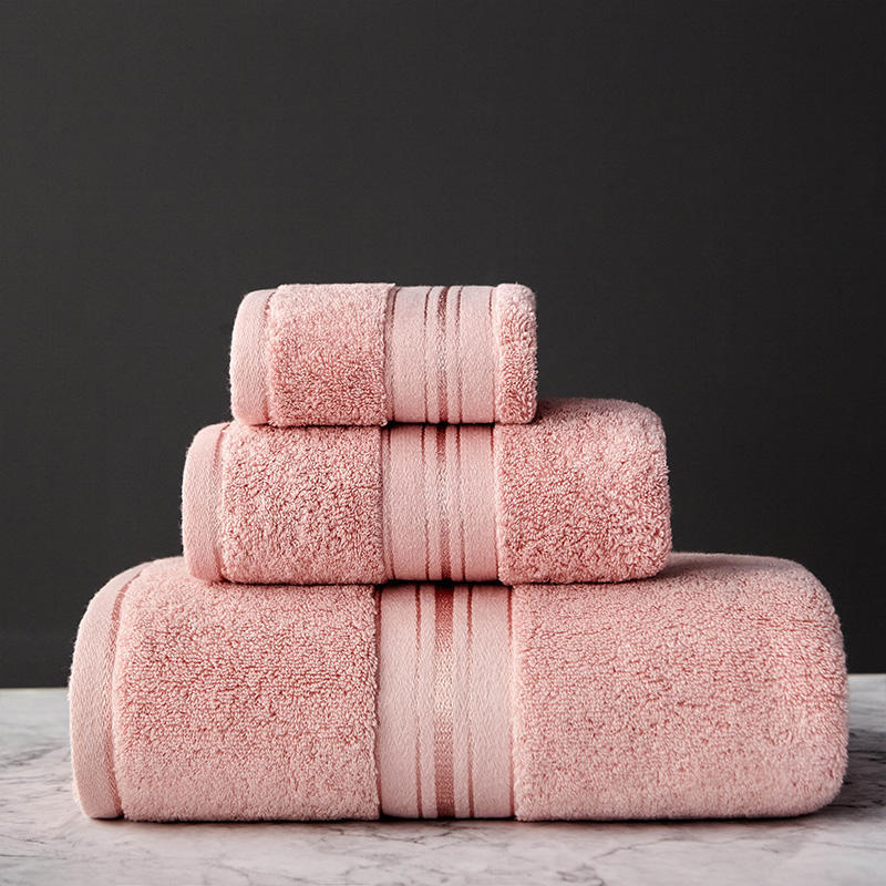 1617590032652 - Pure Color Thick Cotton Bath Towel Set Towel Set Increased Pure Cotton Beach Towel Beauty Salon Bath Towel