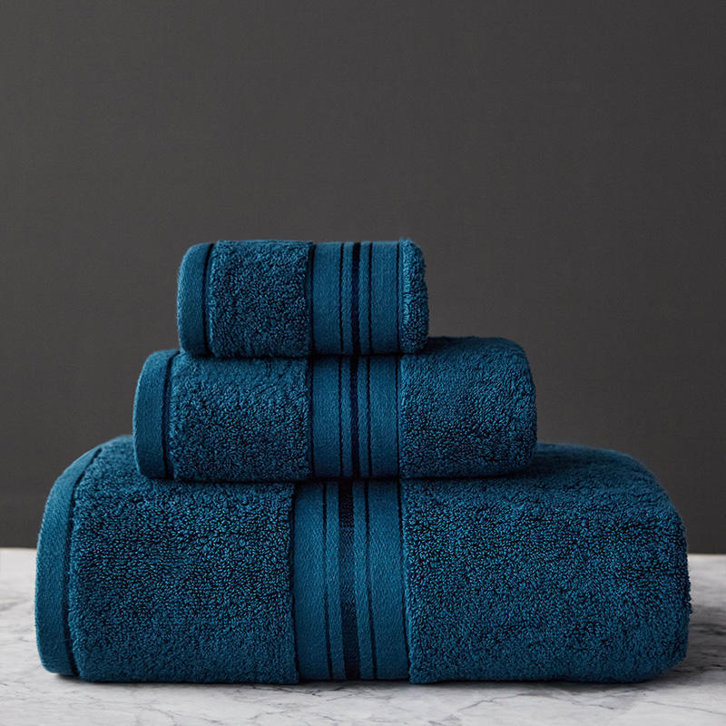 1617590032653 - Pure Color Thick Cotton Bath Towel Set Towel Set Increased Pure Cotton Beach Towel Beauty Salon Bath Towel
