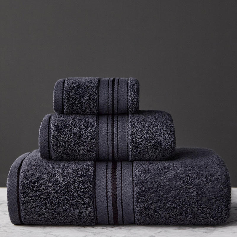 1617590032915 - Pure Color Thick Cotton Bath Towel Set Towel Set Increased Pure Cotton Beach Towel Beauty Salon Bath Towel