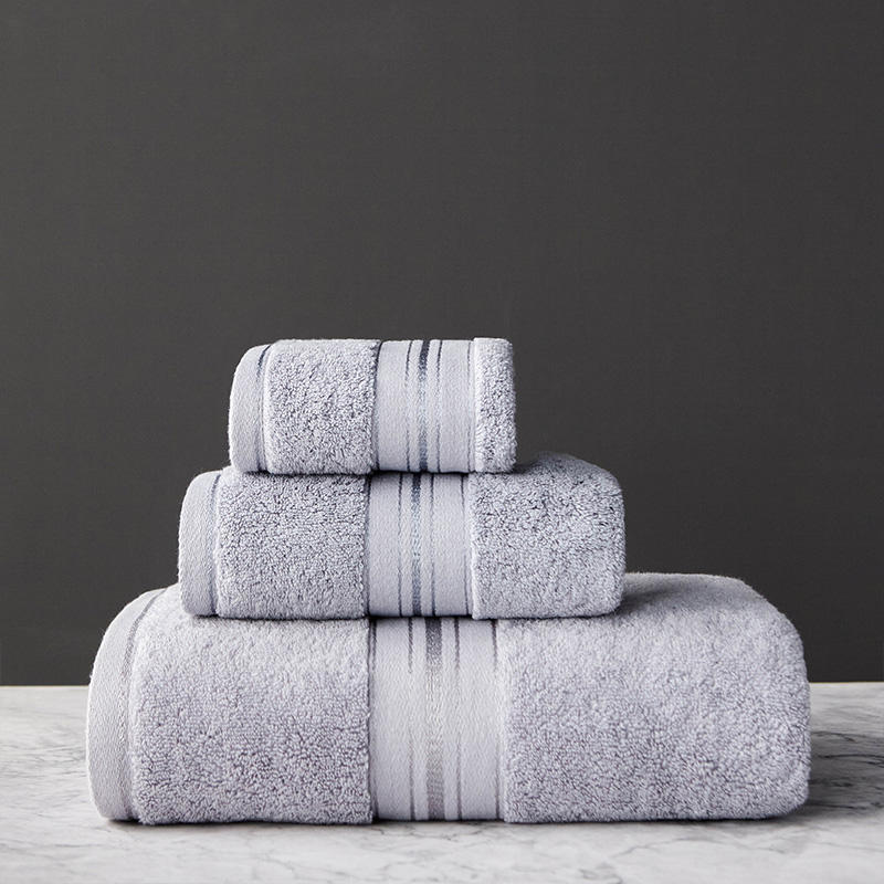 1617590032948 - Pure Color Thick Cotton Bath Towel Set Towel Set Increased Pure Cotton Beach Towel Beauty Salon Bath Towel