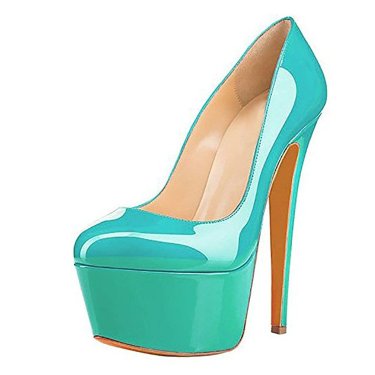 Large Size Round Toe Thick Water Platform Stiletto High Heel Women's Single Shoes—1