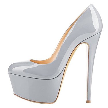 Large Size Round Toe Thick Water Platform Stiletto High Heel Women's Single Shoes—3