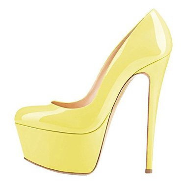 Large Size Round Toe Thick Water Platform Stiletto High Heel Women's Single Shoes—2