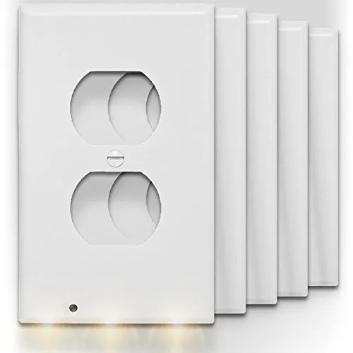 Color: Round - Durable Convenient Outlet Cover Duplex Wall Plate Led