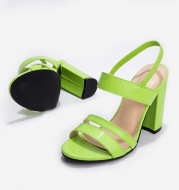 One Word Buckle Back Empty Sandals 2019 New Foreign Trade European And American High-Heeled Fashion Summer Sexy Stiletto Ladies Sandals