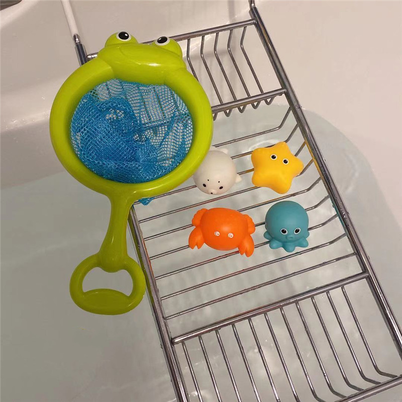 "Colorful Kids Bath Toys Floating in Water"