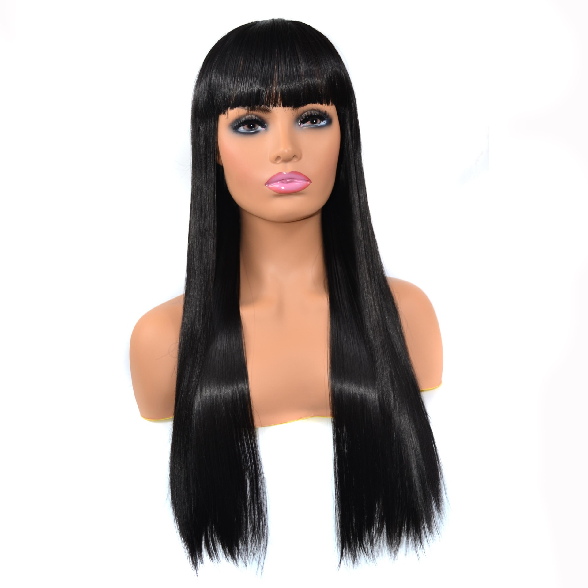 Synthetic Long Straight Hair Wig With Chinese Bangs
