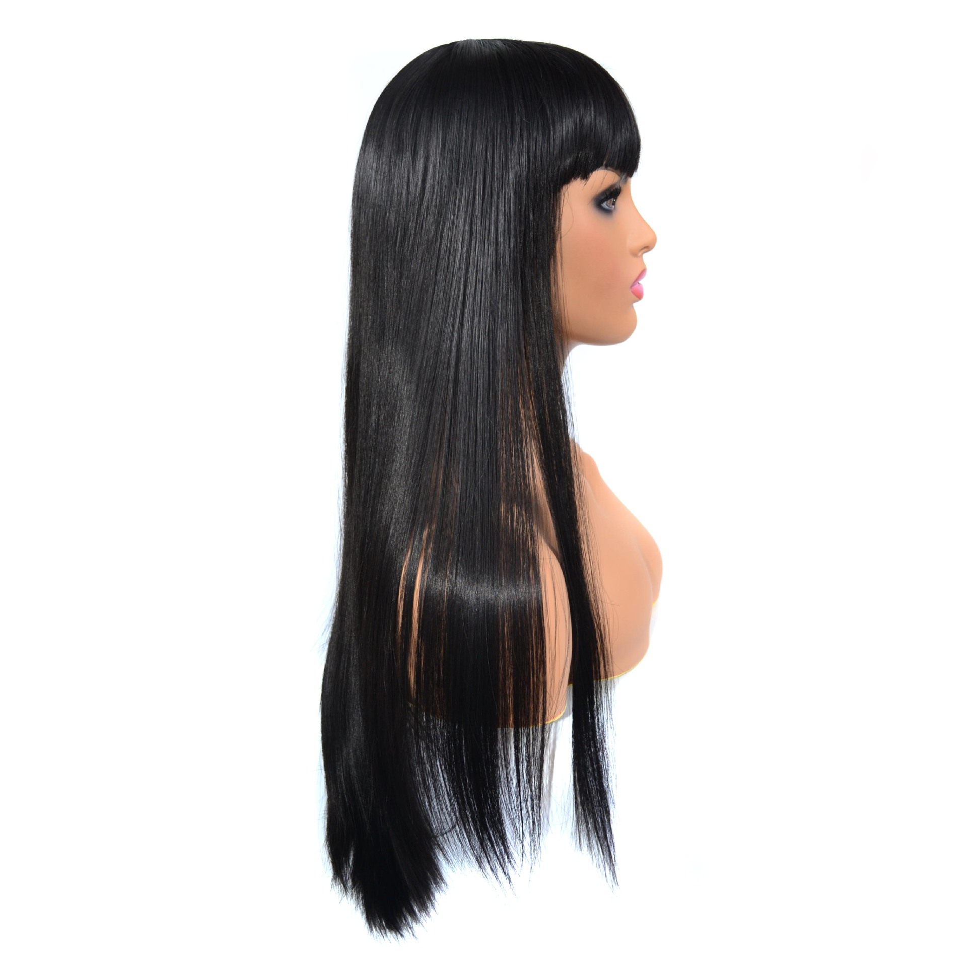 Synthetic Long Straight Hair Wig With Chinese Bangs