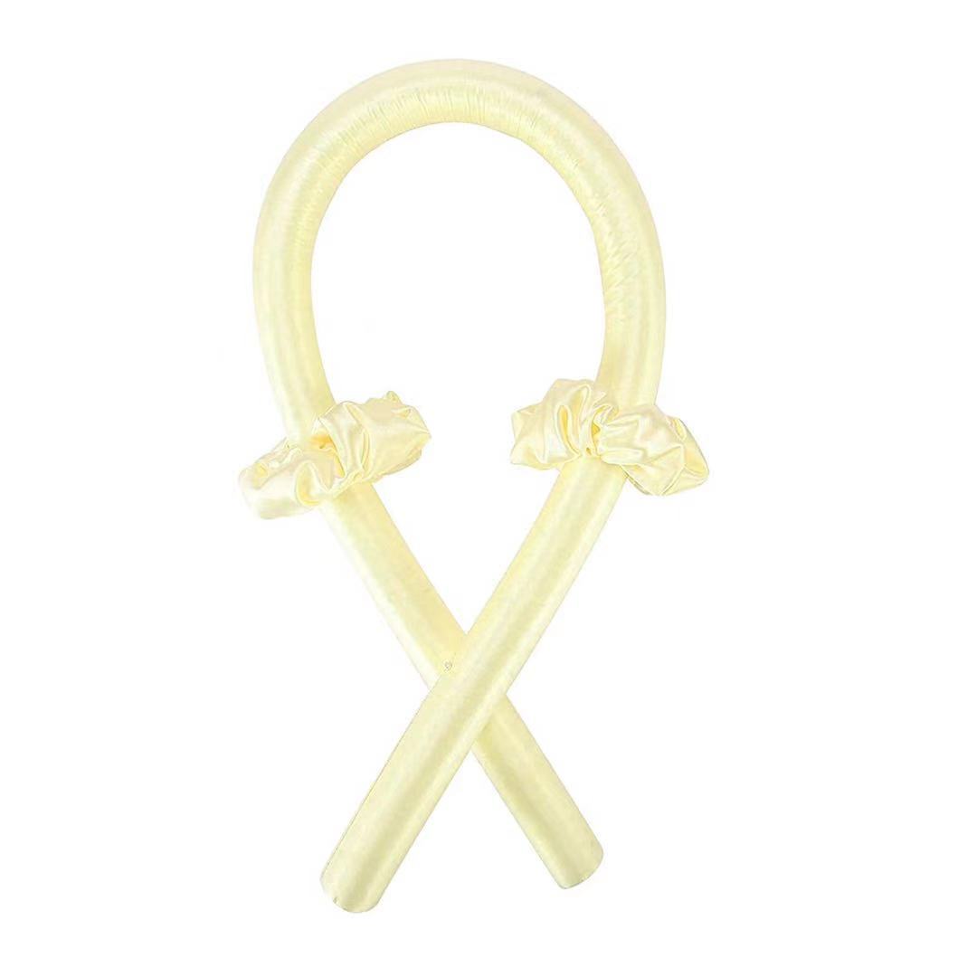 Color: Yellow - Foam Sponge Curling Wand Headband Hair Ring Curling Iron