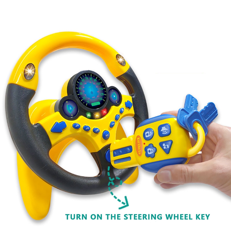 Electric Simulation Steering Wheel Toy with Light Sound Kids Early Education Toy - 53 - Smart and Cool Stuff