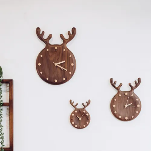 style: A, Size: S - Nordic Solid Wood Simple Wall Clock Pendulum