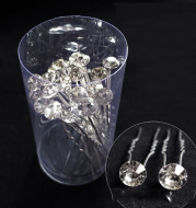 Bridal Plate Hair Fork U-Shaped Clip Diamond And Flower Hair Clip