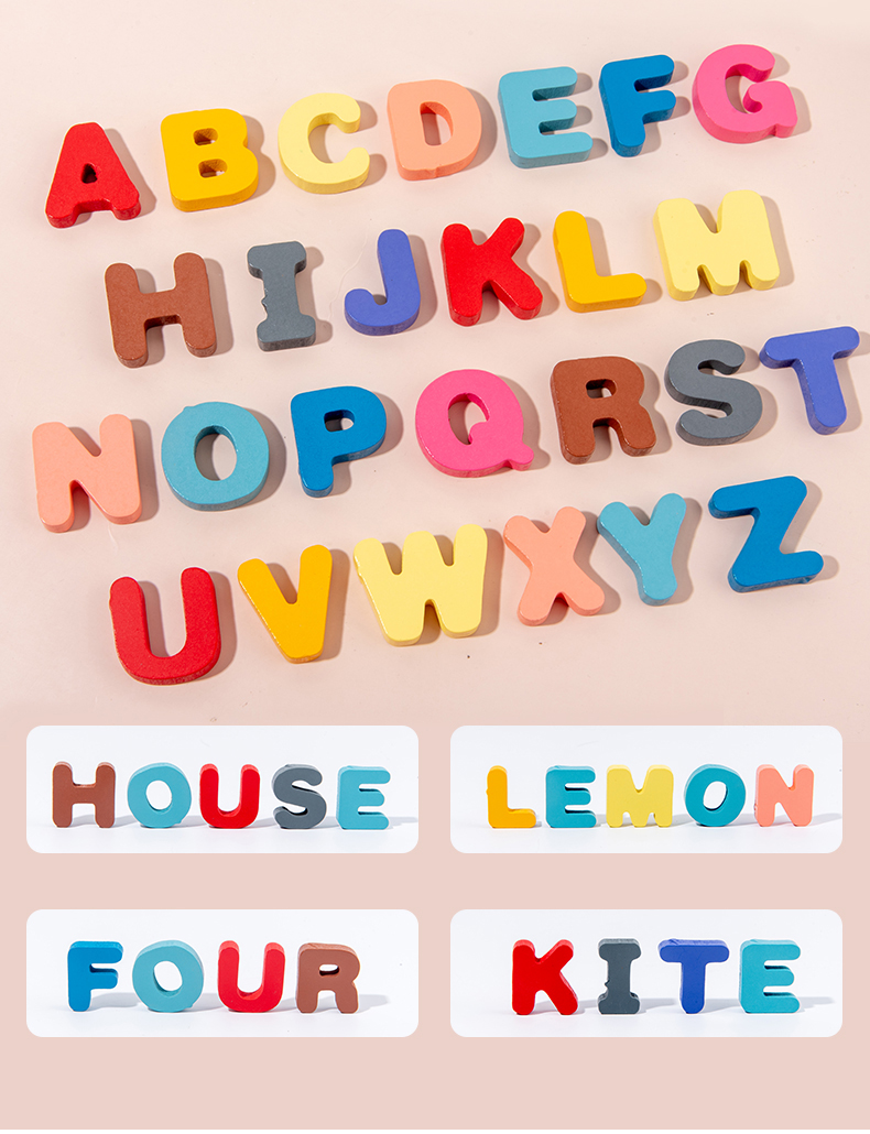 3D Wooden Montessori Alphabet Number Character Matching Board (7-in-1)