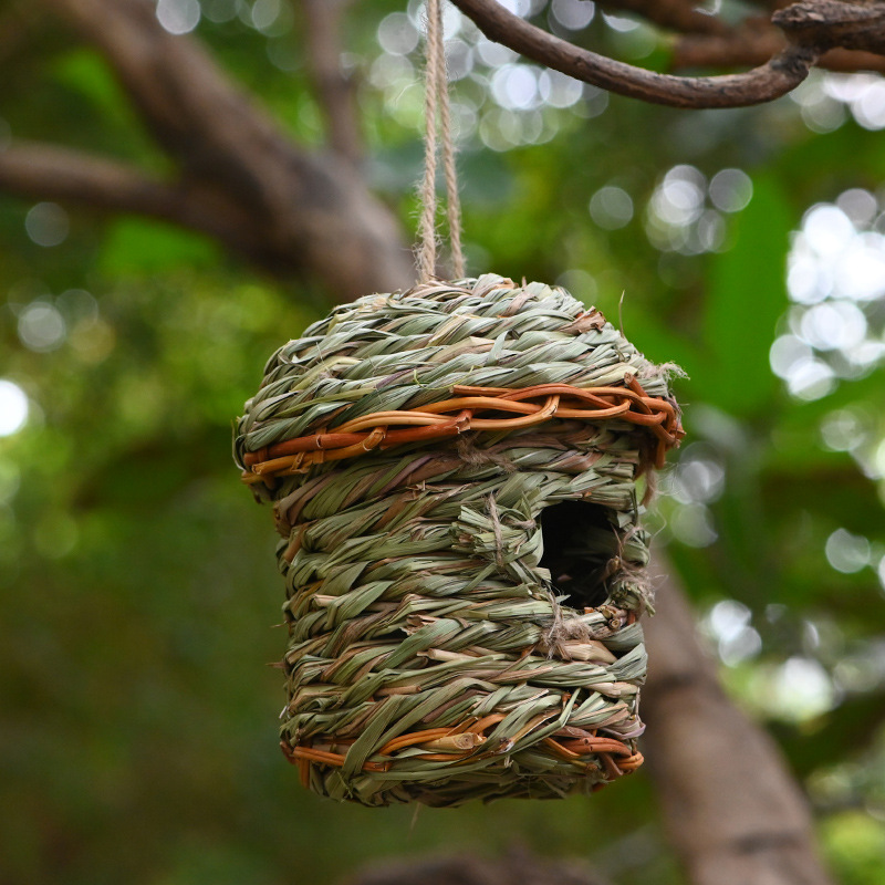 1618020940610 - Creative Straw Birds Nest Handicraft Hand-Woven Straw Bird Cage