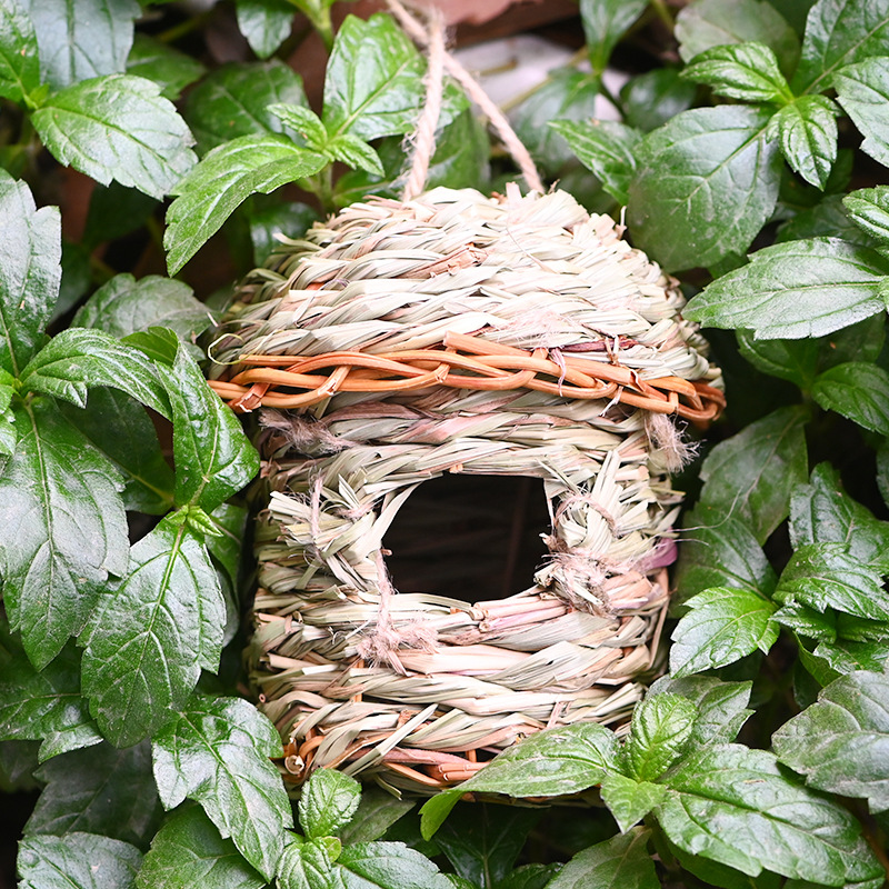 1618020940646 - Creative Straw Birds Nest Handicraft Hand-Woven Straw Bird Cage