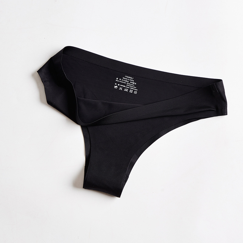 Thong Women's Ice Silk Seamless One-piece Thong Panties