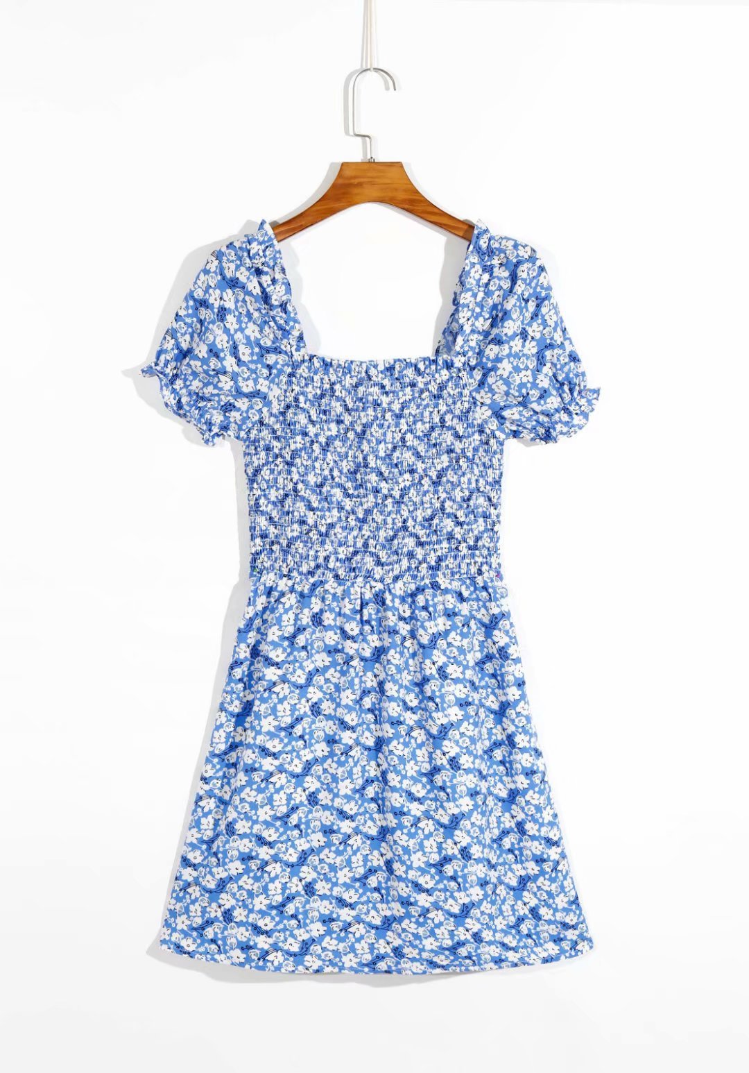 Retro Floral Puff Sleeve Square Neck Dress Cjdropshipping