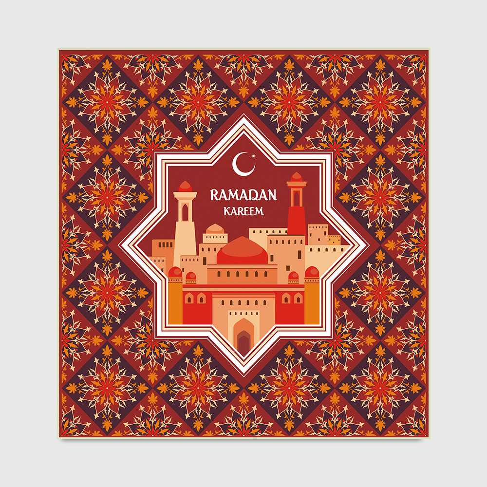 style: B, Carpet size: 100x100cm - Home Fashion Retro Square Floor Mat