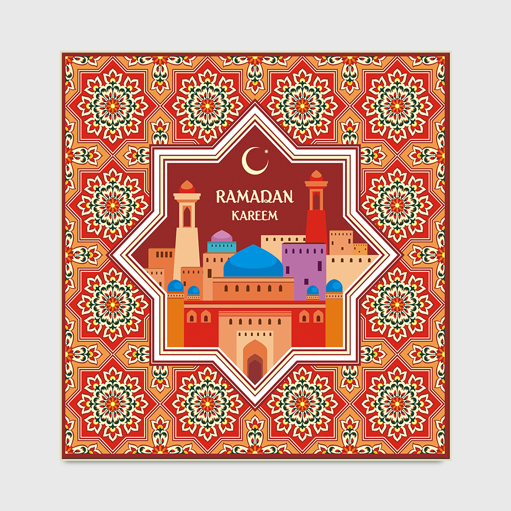 style: B, Carpet size: 100x100cm - Home Fashion Retro Square Floor Mat - Image 2