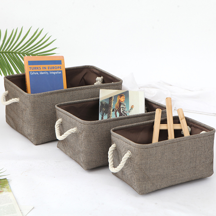 Pure Color Linen Large Storage Basket CJdropshipping