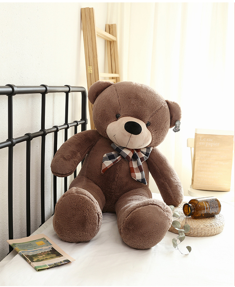 80cm-180cm Cotton Giant Bow Tie Colorful Plush Stuffed Teddy Bear Skin Friendly 
