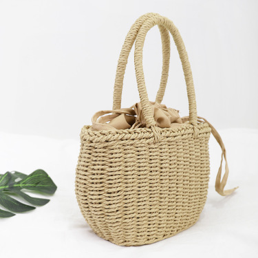 Yogodlns Hot Women Straw Bags Woven Bag Summer Beach Rattan Shoulder Bag Bamboo Bag  Large Handbag Purse Fashion Shoulder Bag—1