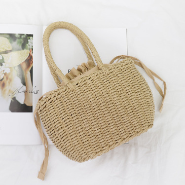 Yogodlns Hot Women Straw Bags Woven Bag Summer Beach Rattan Shoulder Bag Bamboo Bag  Large Handbag Purse Fashion Shoulder Bag—2