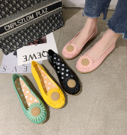 Summer Chrysanthemum Rain Boots Ladies Low-Top Water Shoes Rain Boots Non-Slip Work Fashion Slope Heel Pumps Korean Cute