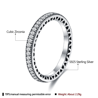 Full Diamond Proposal Diamond Ring Female 925 Silver Ring—1