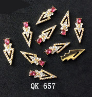 Butterfly Hollow Triangle Water Drop Pearl Colorful Diamond Metal Nail Art
