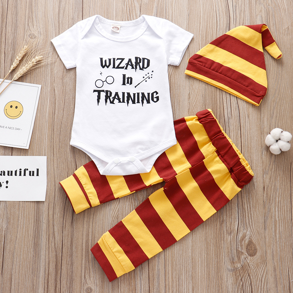 style: B, Size: 90cm - Baby Suit Autumn Spring Autumn Romper Pants Hat 3 Piece Set