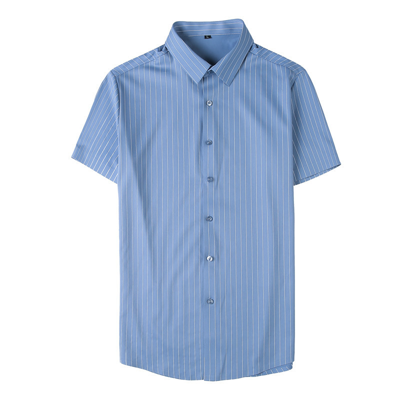 1618891718277 - Business Striped Shirt Men's Thin Short-sleeved Shirt