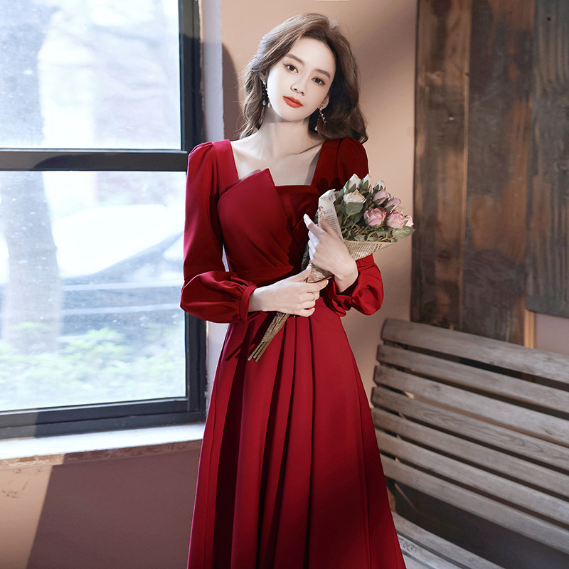 Burgundy Engagement Dress Can Usually Be Worn As A Wedding Dress ...