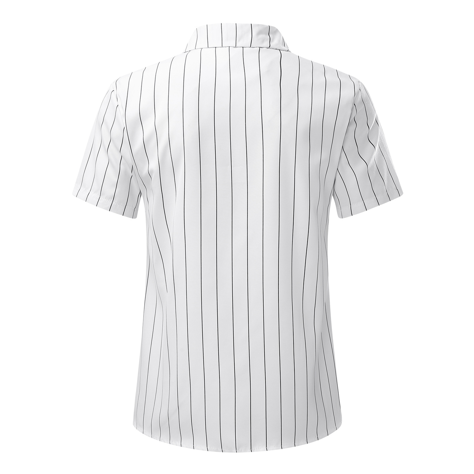 1618988845414 - Striped Print Short Sleeve Men's Shirt