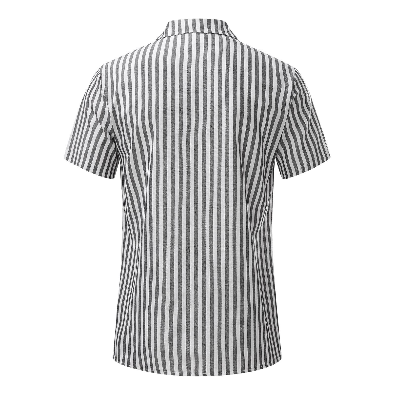 1618988860954 - Striped Print Short Sleeve Men's Shirt