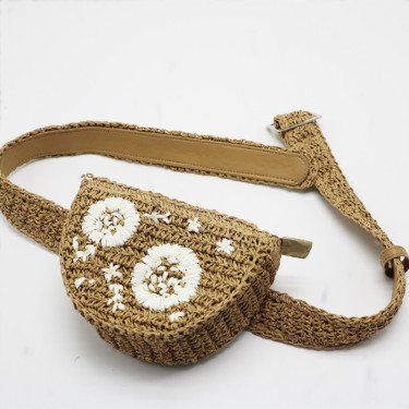 Flower Waist Bag Straw Woven Bag Catwalk New Style—3