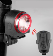 Bike Rear Light With Intelligent Sensor, Anti-theft Alarm, USB Rechargeable, Flash